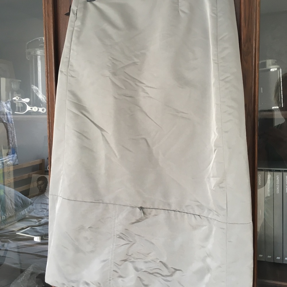 Fendi Metallic Silver/Platinum Pencil Skirt